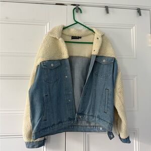 Pretty Little Thing Fuzzy Jean Jacket